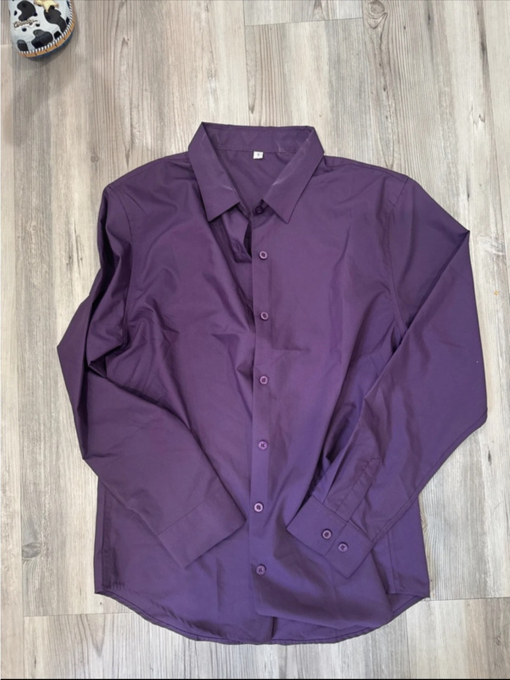 Men's Solid Purple Long-Sleeve Dress Shirt